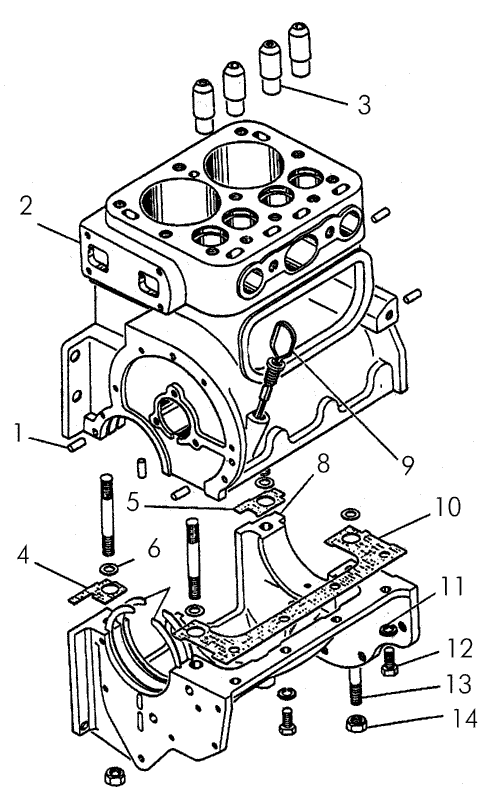 Блок-картера пускового двигателя Т-170